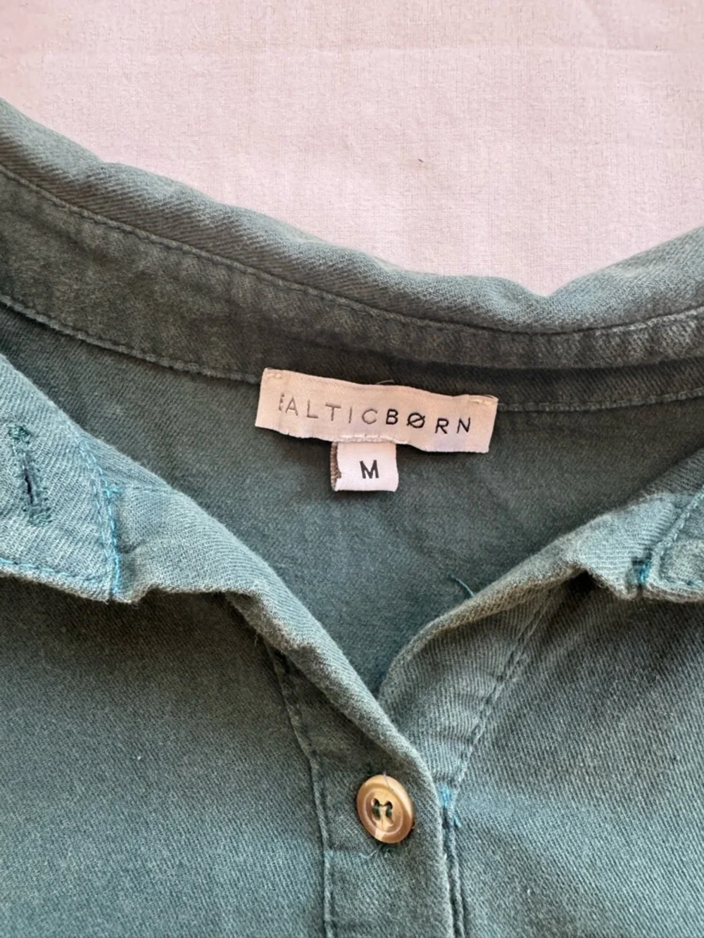 Baltic Born Women’s Midi Dress Green Button Down Cottagecore M - Picture 2 of 5